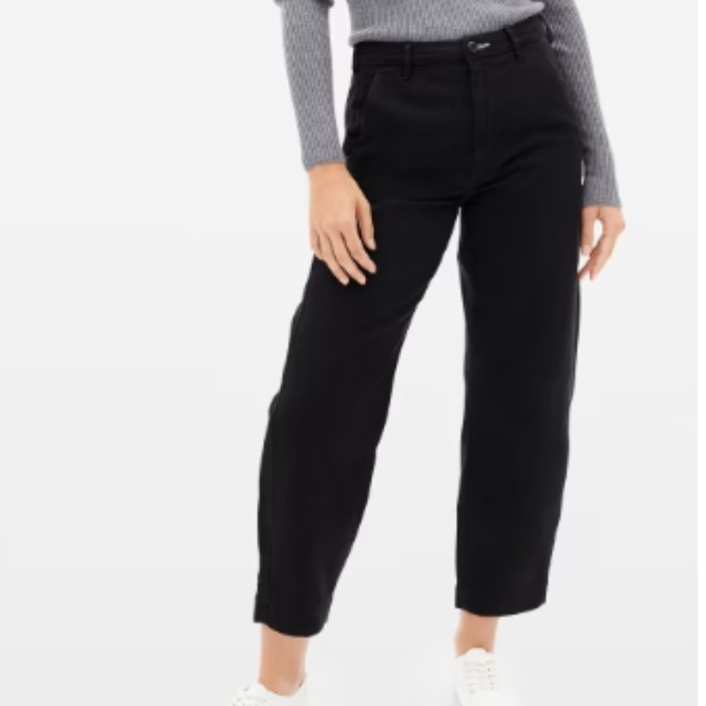 Everlane The Arc Canvas Pant - Black - size 10 NWT